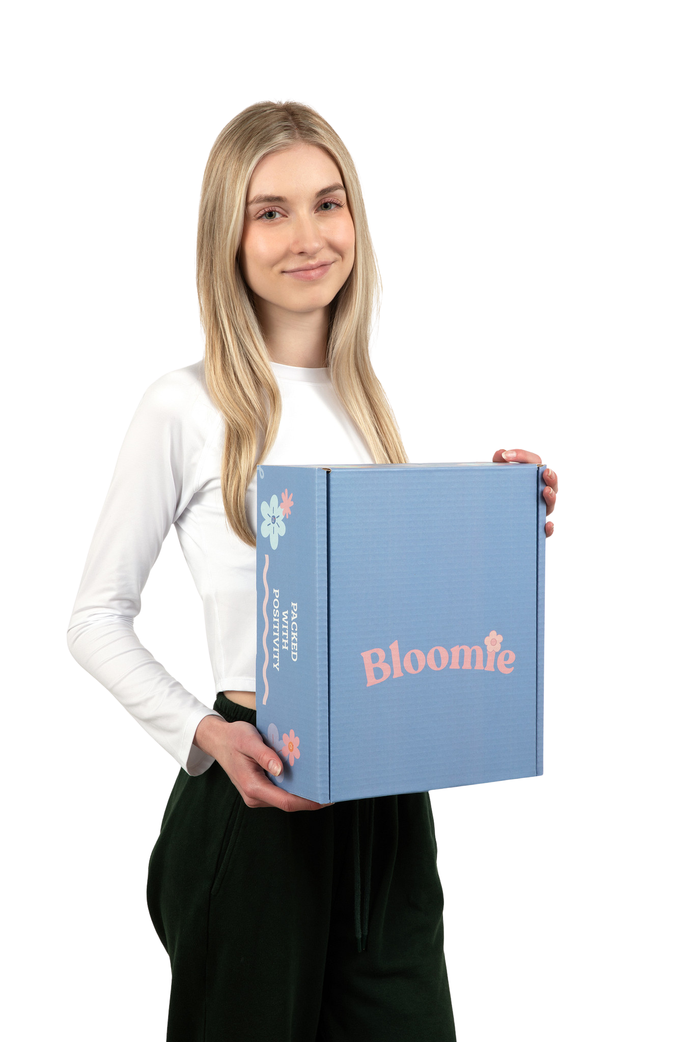 Woman holding a Bloomie Box