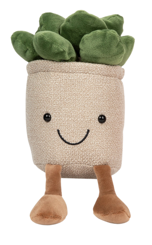 Bloomie Bart - Plushie Succulent with Brown Pot