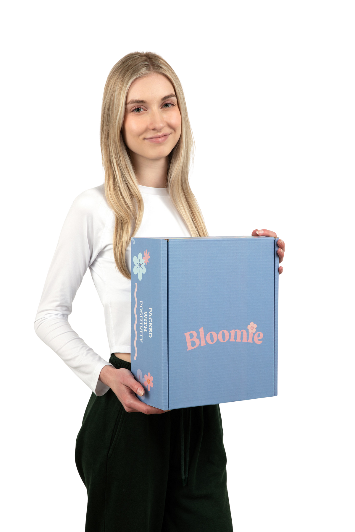 Woman holding a Bloomie Box