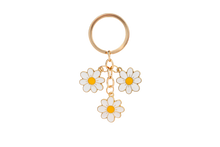 Flower metal and enamel keychain