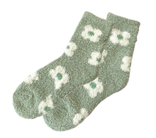Green fuzzy socks