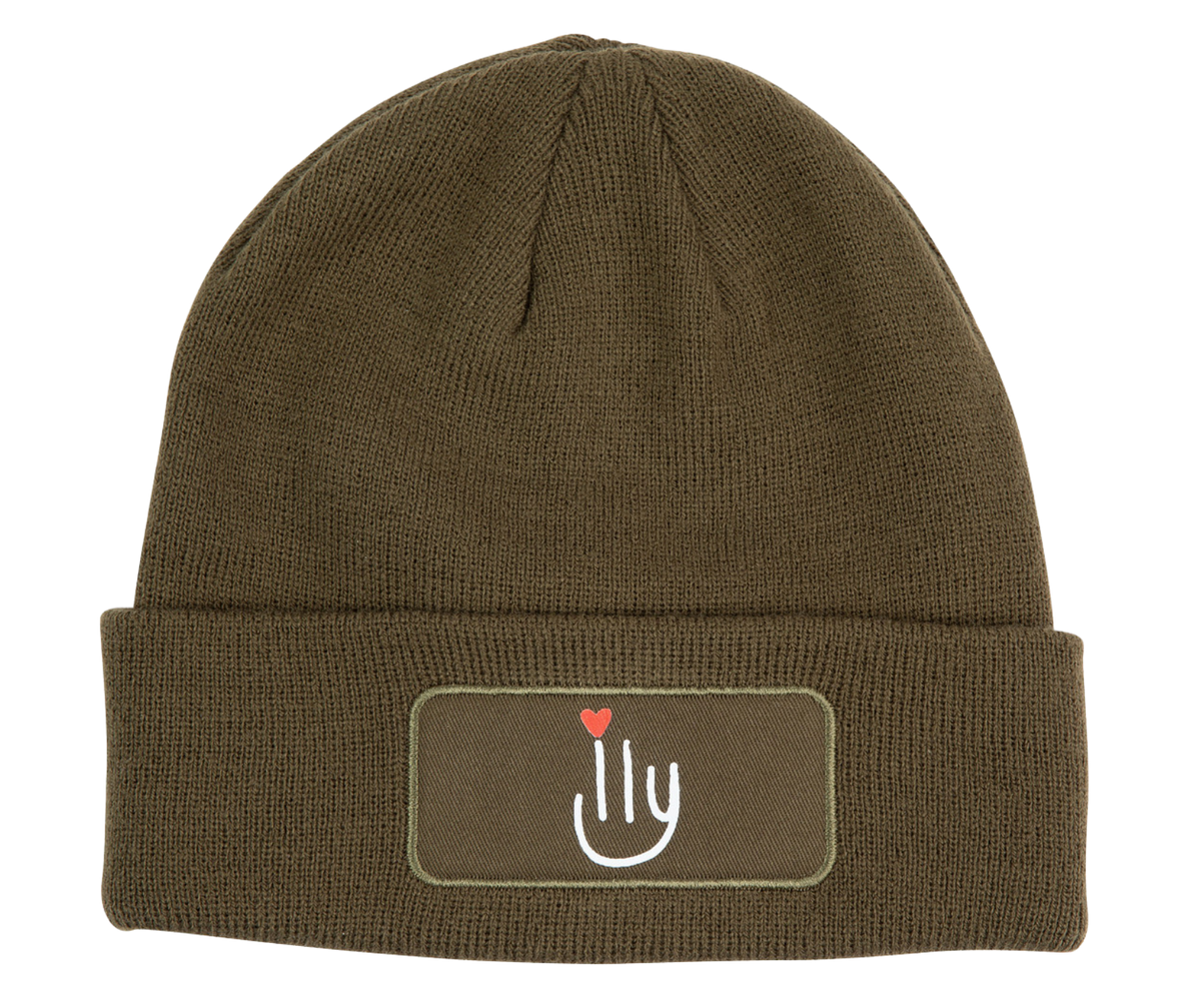 ILY olive green beanie