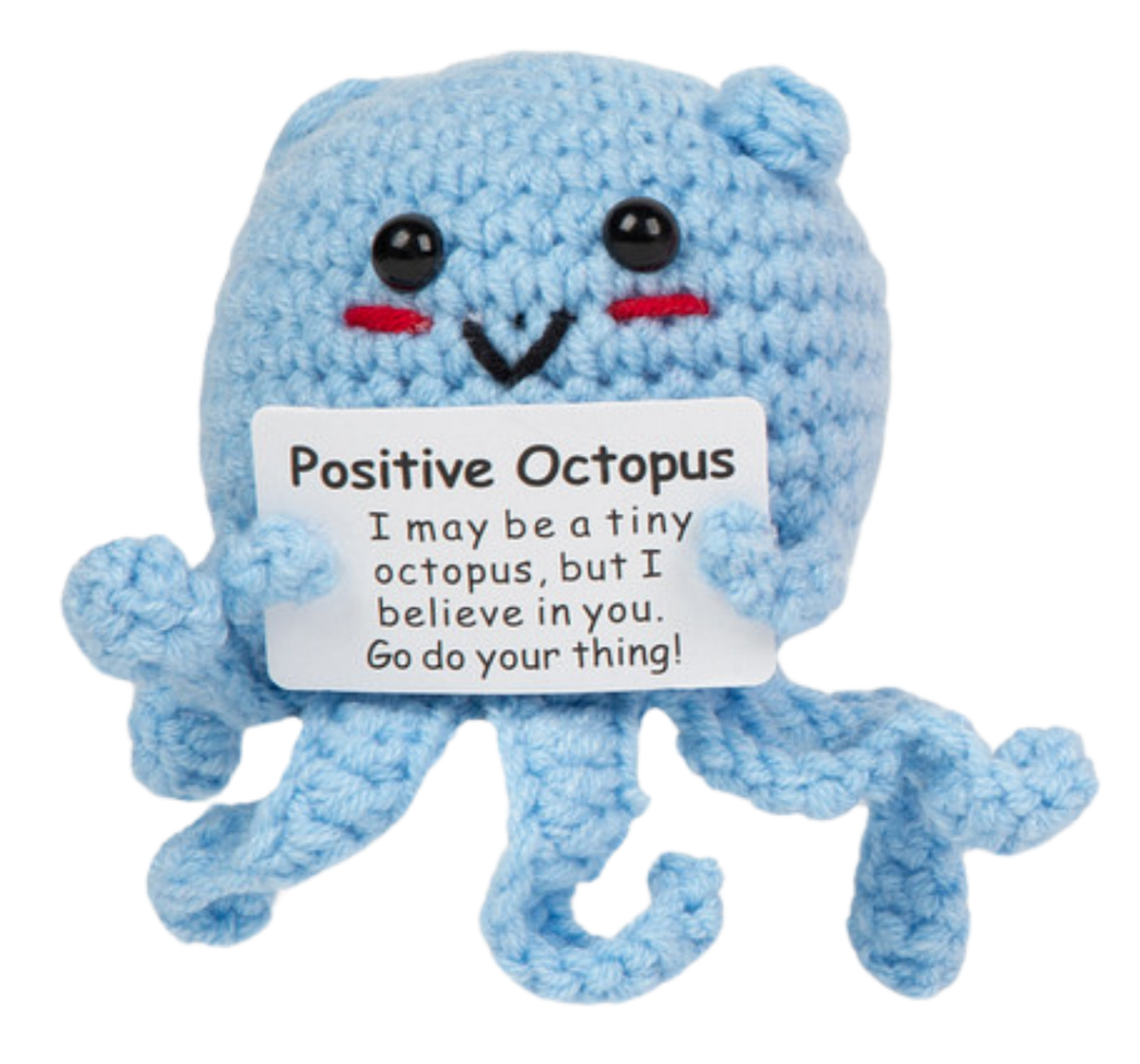 Positivity Pal crocheted blue octopus