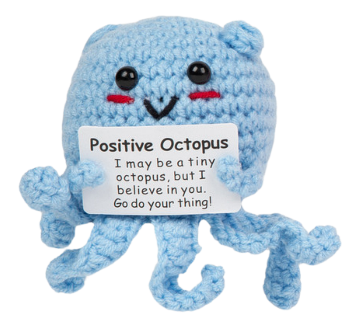 Positivity Pal crocheted blue octopus