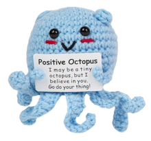 Positivity Pal crocheted blue octopus