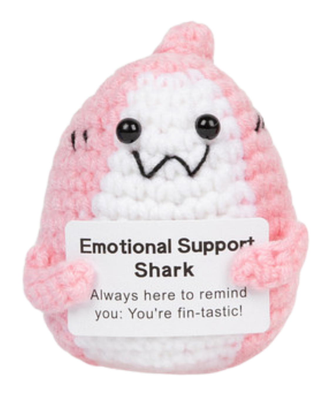 Positivity Pal crocheted pink shark