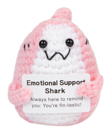 Positivity Pal crocheted pink shark