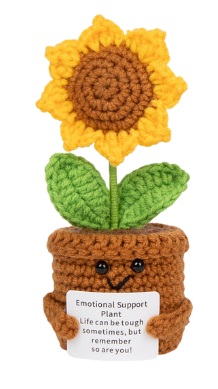 Positivity Pal crocheted sunflower