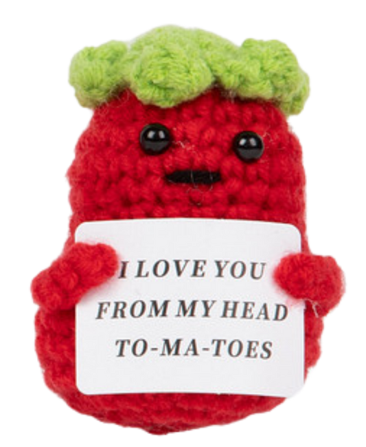 Positivity Pal crocheted tomato