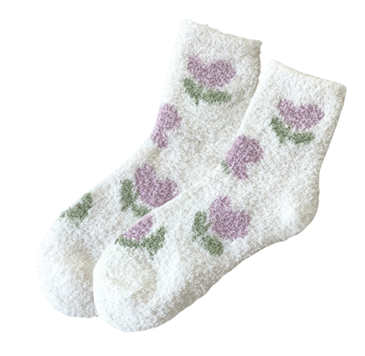 White fuzzy socks